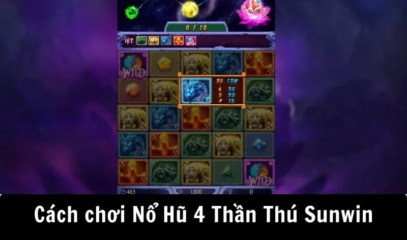 Cách chơi Nổ Hũ 4 Thần Thú Sunwin