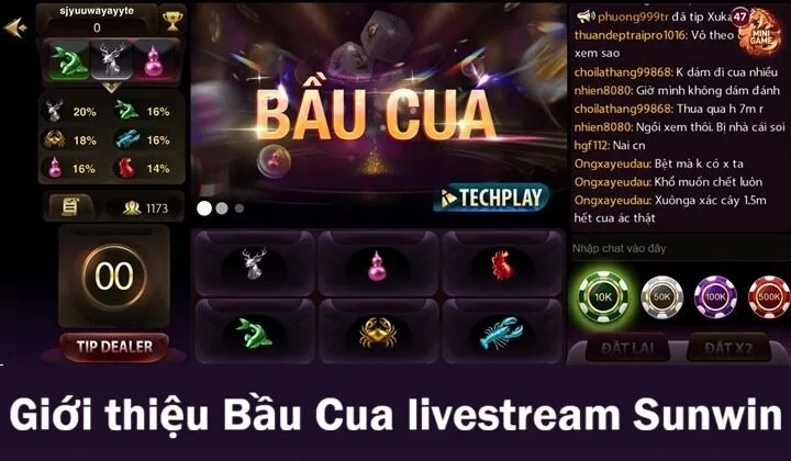 Giới thiệu nhanh về Bầu Cua Livestream Sunwin 