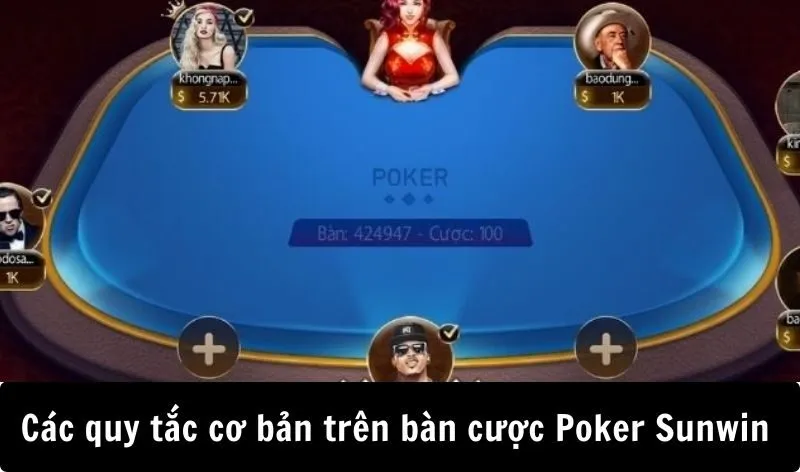 Các quy tắc cơ bản trên bàn cược Poker Sunwin