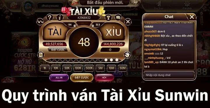 Cách một ván Tài Xỉu tại Sunwin diễn ra